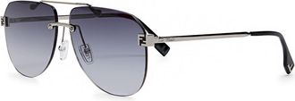 Fendi Sky Rimless Aviator-style Sunglasses - Black - One Size