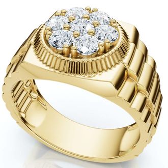 Pompeii3 Mens 3/4Ct Diamond Anniversary Wedding Ring 14k Gold Lab Grown