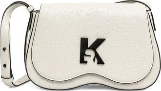 Karl Lagerfeld Borsa a spalla con ricamo - Bianco