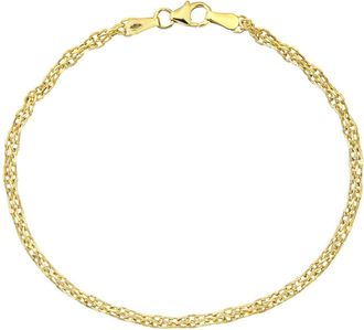 Jewelco London 9ct Gold Figure of 8 Infinity Link Chain Bracelet 3mm 7.5 inch - 050AXLASPD7.5