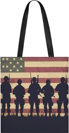 Generic State U.S Flag Military Soldiers Army Tote Bag for Women Men Shoulder Bags Purses Pouch Handbags