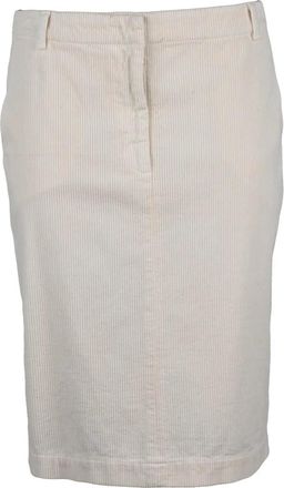 Aspesi White Cotton Corduroy Pencil Skirt