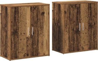 vidaXL Alacena 2 pcs Madera envejecida 60 x 31 x 70 cm vidaXL