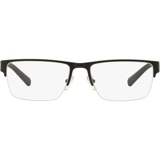 A|X Armani Exchange 54mm Semirimless Rectangular Optical Glasses in Matte Black at Nordstrom