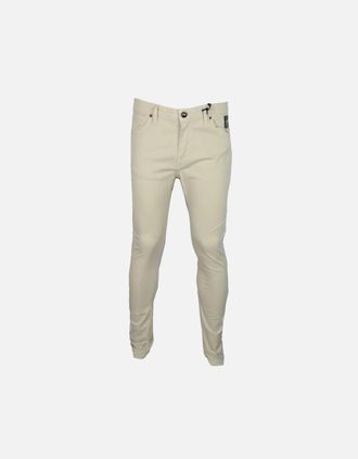 Just Cavalli Mens Cotton Slim Fit Beige Chino - Cream