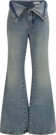 Alexander McQueen Jeans met omgeslagen taille - Dames - Jeans - Blauw - Maat: W26 Katoen