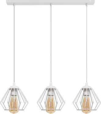 Netlighting Agat Straight Bar Pendant Ceiling Light White 65cm