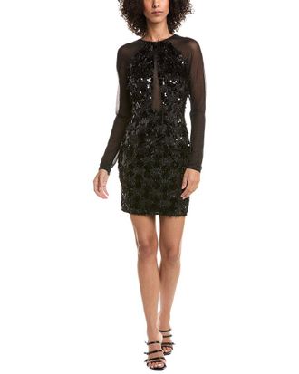 Tadashi Shoji Dina Sequin Eyelash Fringe Mini Dress