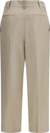 Brunello Cucinelli Womens Linen Pants Pale Oak Trousers