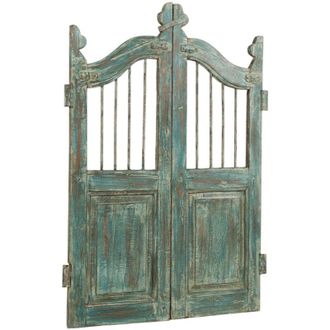 Biscottini International Biscottini - Puerta De Madera Maciza Y Hierro, Para Uso Interior Y Exterior