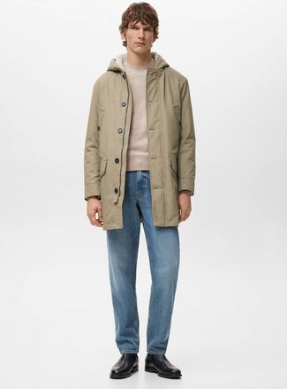 Mango Parka trapuntato cappuccio water repellent marrone medio - Uomo - XL - MANGO MAN