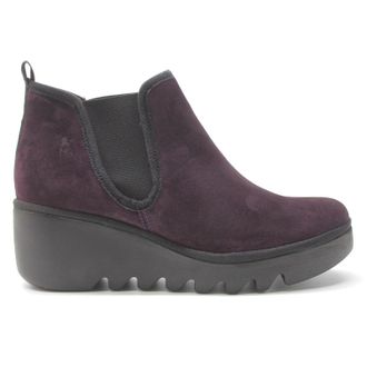 FLY London BYNE349FLY Suede Womens Slip On Boots - Purple - Size:UK 6
