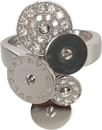 Bulgari Silver White Gold (18K) Band Ring (Pre-Owned)