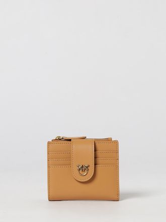 Pinko Portafoglio piccolo in pelle liscia con logo Love Birds metallico
