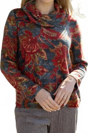 Habitat Paisley Cowl Knit Top In Truffle