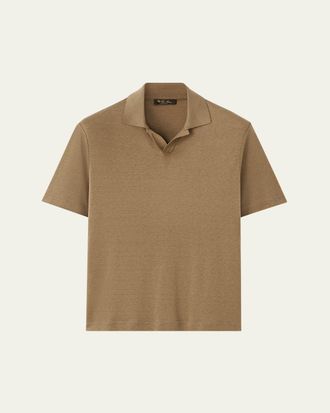 Loro Piana Mens Mazzorbo Silk and Cotton Polo Shirt