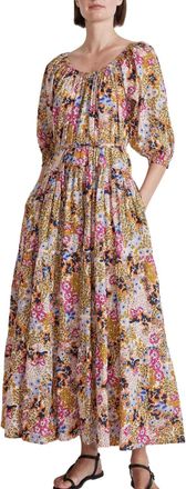 Apiece Apart Womens Tilton Tiered Maxi Dress In Wildflowers Cream Multi