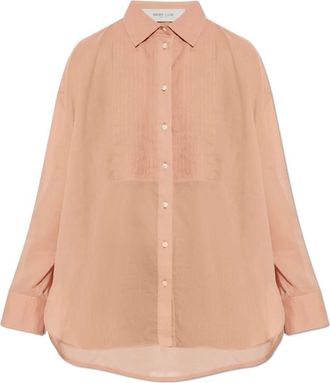Golden Goose Geplooide Oversized Blouse - Dames - Overhemden - Roze - S - Katoen - Overhemden