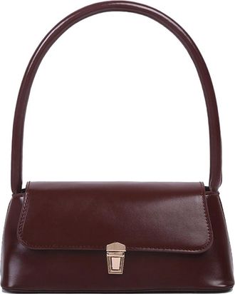 Generic Women Vintage Handbag Trendy Portable Retro Tote Bag Casual PU Leather Solid Color Handle Shoulder Bag Handbags (Dark Brown)