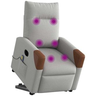 vidaXL Vidaxl - Sill&oacute;n De Masaje El&eacute;ctrico Reclinable Elevable Tela Gris Nube