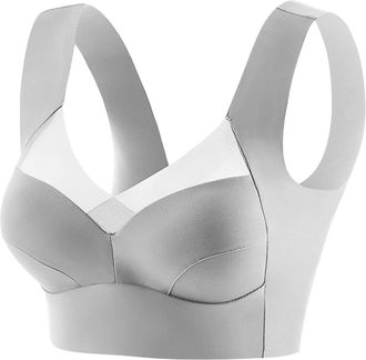 Generic Wmbra Posture Correcting Bra for Older Women UK Summer Wireless Push Up Crossover Bras Ladies Full Back Cover Plus Size Bras Breathable Everyday Comfo