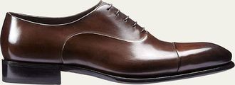 Santoni Mens Isaac Cap-Toe Leather Oxford Shoes