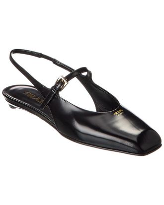 Prada Mary Jane Patent Slingback Ballerina Flat