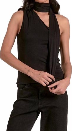 Elan Mina Scarf Top In Black