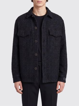 Balmain Giacca a camicia in tweed di misto cotone con tasche a toppa