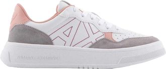 A|X Armani Exchange Dames/Dames Leren Platform Trainers (Wit/Roze)