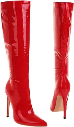 Generic Women Knee High Pu Leather Boots Thin Heel Long Zipper Outdoor Winter Holiday Casual Boot