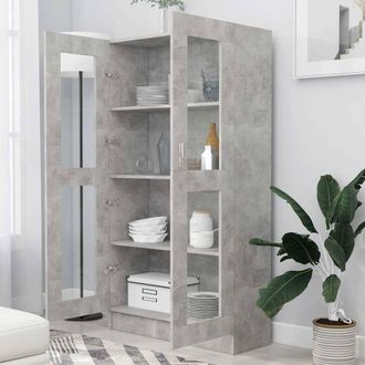 Berkfield Home Vitrine Cabinet Concrete Grey 82.5x30.5x150 cm Engineered Wood
