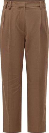Brunello Cucinelli Broeken, Dames, Bruin, S, Tapered Broeken