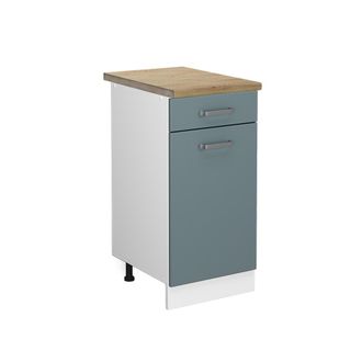 Vicco Mueble Bajo De Cocina R-line, Gris Azulado, 40 Cm, Et Roble