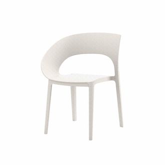 Mobili Rebecca Set de 2 Sillas de jard&iacute;n en polipropileno blanco camel 82,5x54x60