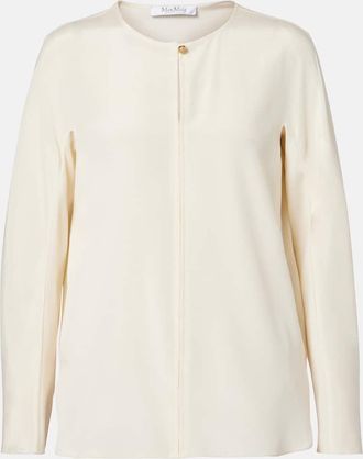 Max Mara Top Mitico in cady di misto seta