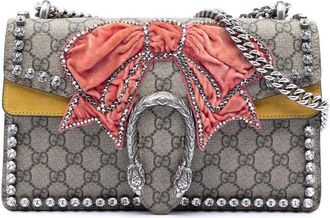 Gucci Pre-owned Gucci Medium GG Supreme Embroidered Crystal Bow Dionysus Shoulder Bag Ladies 68FXKDHU0RNXH1LU
