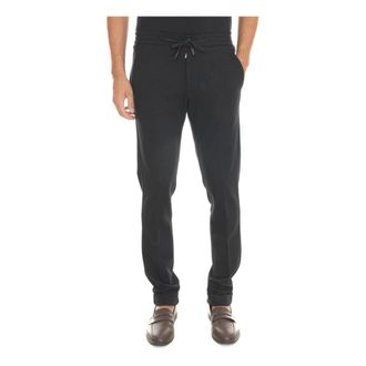 Marco Pescarolo Pantalones jogger de mezcla de lana con pu&ntilde;os - Trousers - Hombre - Negro - 4XL