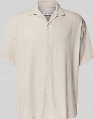 Jack & Jones Jack & Jones Relaxed Fit Freizeithemd aus Viskose-Leinen-Mix Modell WAYNE in Offwhite, Gr&ouml;&szlig;e XXL