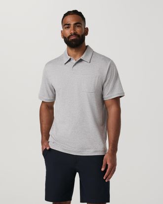 Vuori Clothing Short Sleeve Ponto Performance Polo | Light Heather Grey | Medium