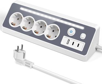 OEM Regletas, Enchufes De Mesa, Enchufes Multifunci&oacute;n De Cuatro Tomas, Enchufes M&uacute;ltiples, Enchufes De Esquina De 16 A Y 3680 W Con Dos Interruptores, Ade
