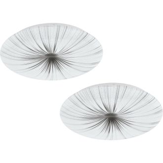 Loops 2 PACK Wall Flush Ceiling Light Colour White Shade White Silver Plastic LED 24W