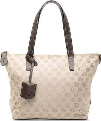 Loewe Womens Pre-owned Anagram Canvas Tote - Ivory Textile - One Size