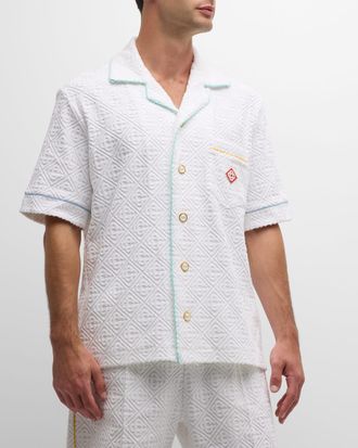 Casablanca Mens Monogram Toweling Camp Shirt