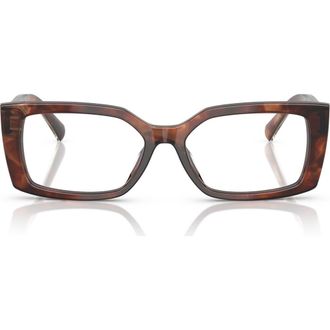 Tiffany & Co. 52mm Rectangular Optical Glasses in Spotted Brown/Demo Lens at Nordstrom