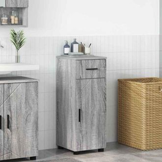 vidaXL vidaXL Mobile da Bagno con cassetto Grigio Sonoma 30 x 35 x 80 cm