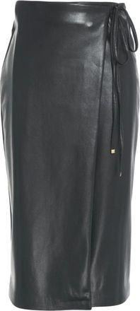 Guess Midi Skirts, female, Black, XS, Vegan Leather Midi Wrap Skirt