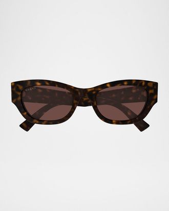 Gucci GG Extruded 53mm Acetate Cat-Eye Sunglasses