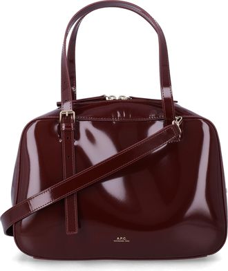 A.P.C. Sac Virginie Box Glossy Leather Handbag