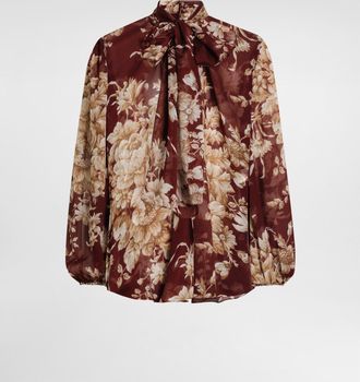 Dolce & Gabbana Rose-print Chiffon Shirt - Woman Shirts And Tops Print 36